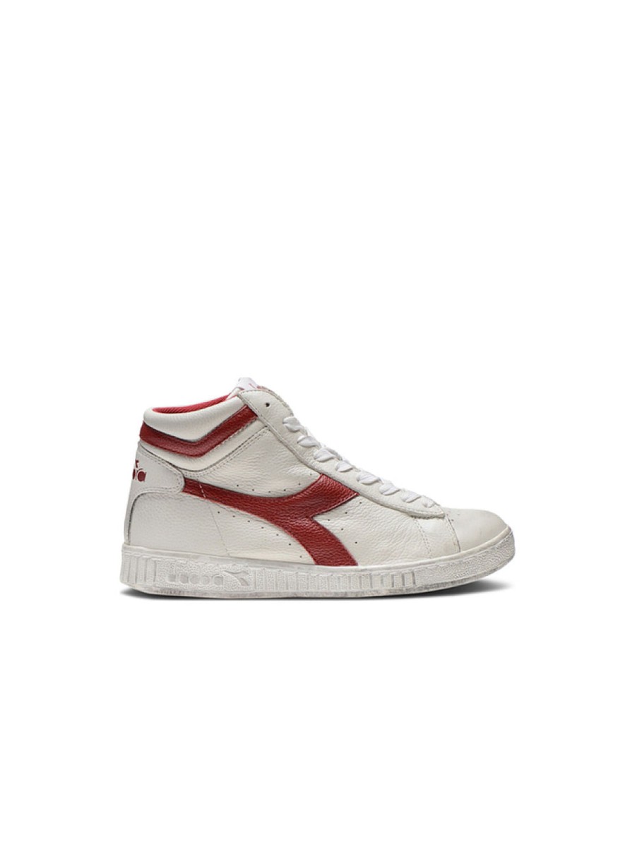 Scarpe diadora | Game L High Waxed - White/Red Pepper