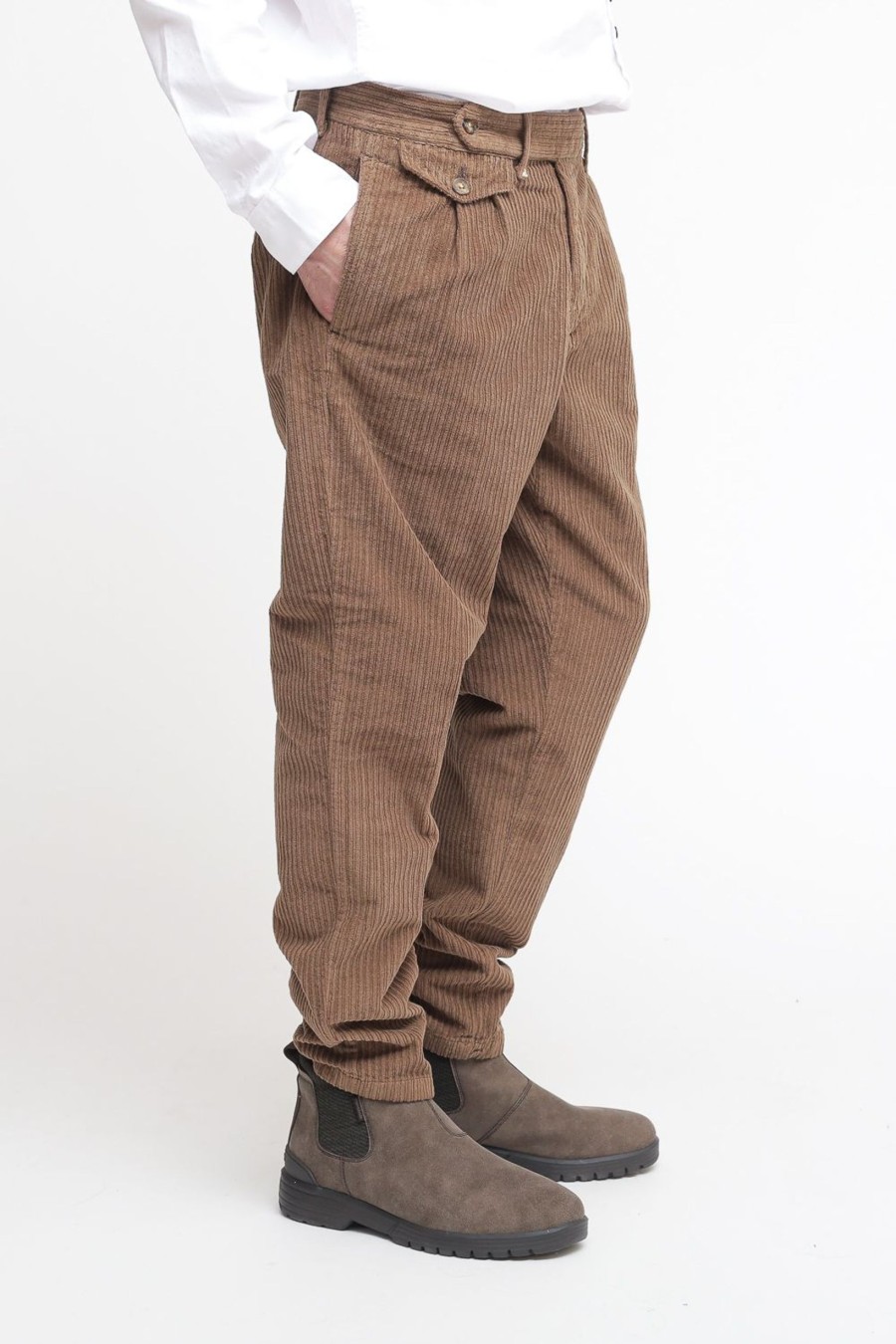 Uomo berna Pantaloni | Pantalone Velluto Coste - Cammello