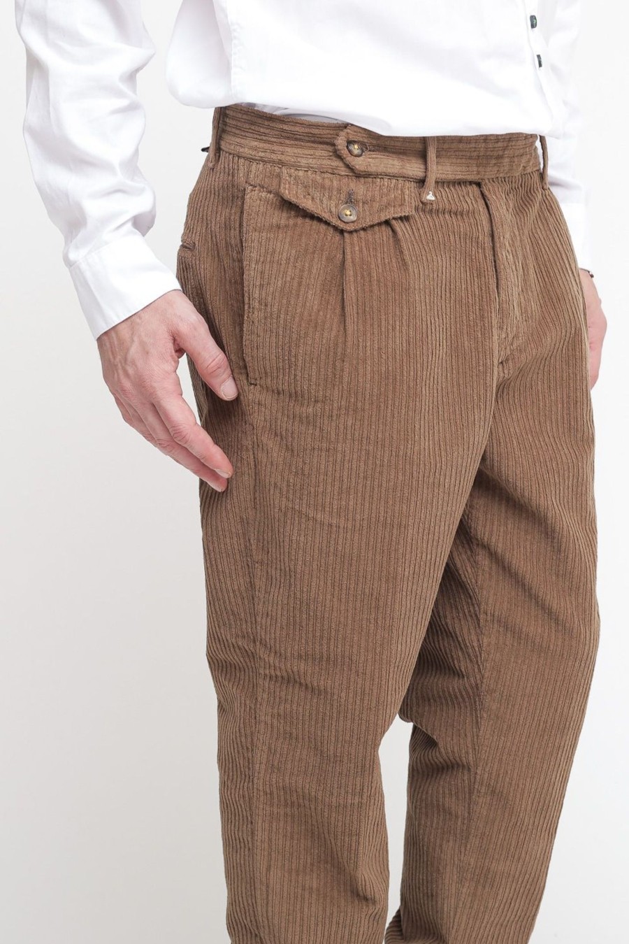 Uomo berna Pantaloni | Pantalone Velluto Coste - Cammello