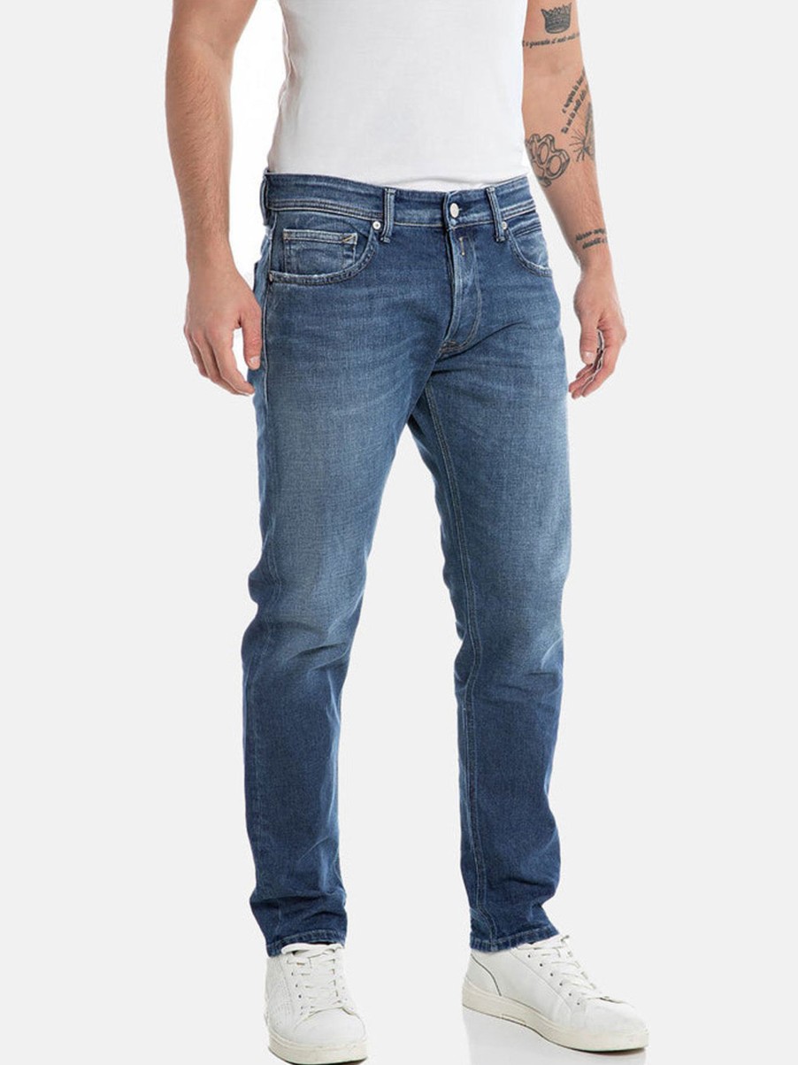 Uomo replay Pantaloni Jeans | Jeans Willbi Regular Slim Fit - Deep Blue