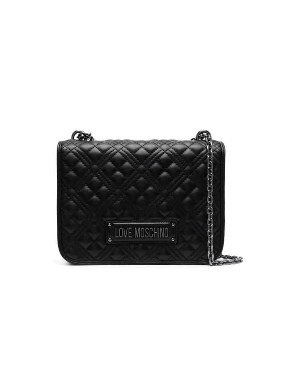 Donna love moschino Borse | Borsa Quilted Pu - Nero/Galvanica Canna Di Fucile