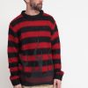 Uomo VISION OF SUPER Pullover | Maglione Nero Con Righe Rosse - Red