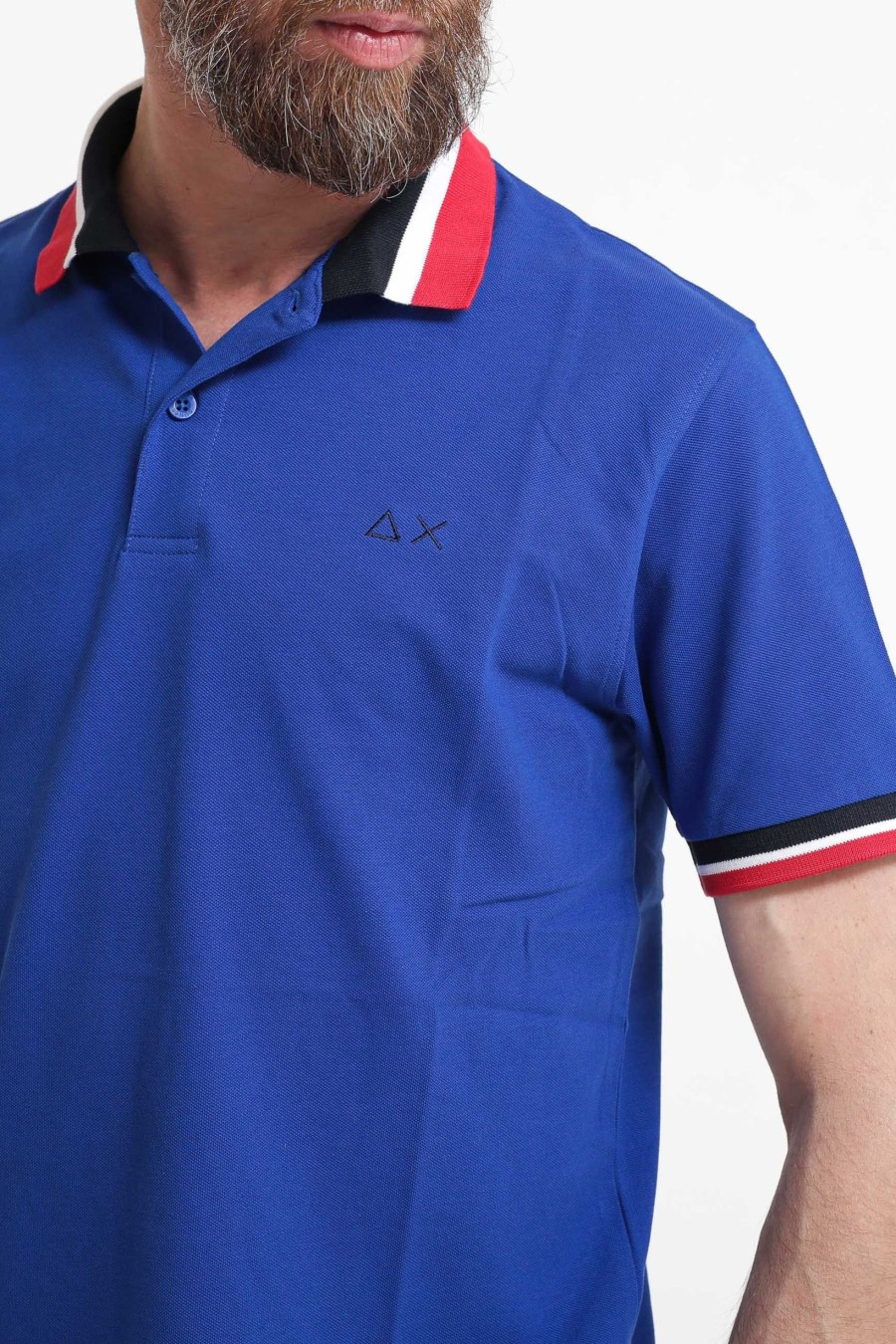 Uomo sun68 Polo | Polo Collar Multistripes El - Royal