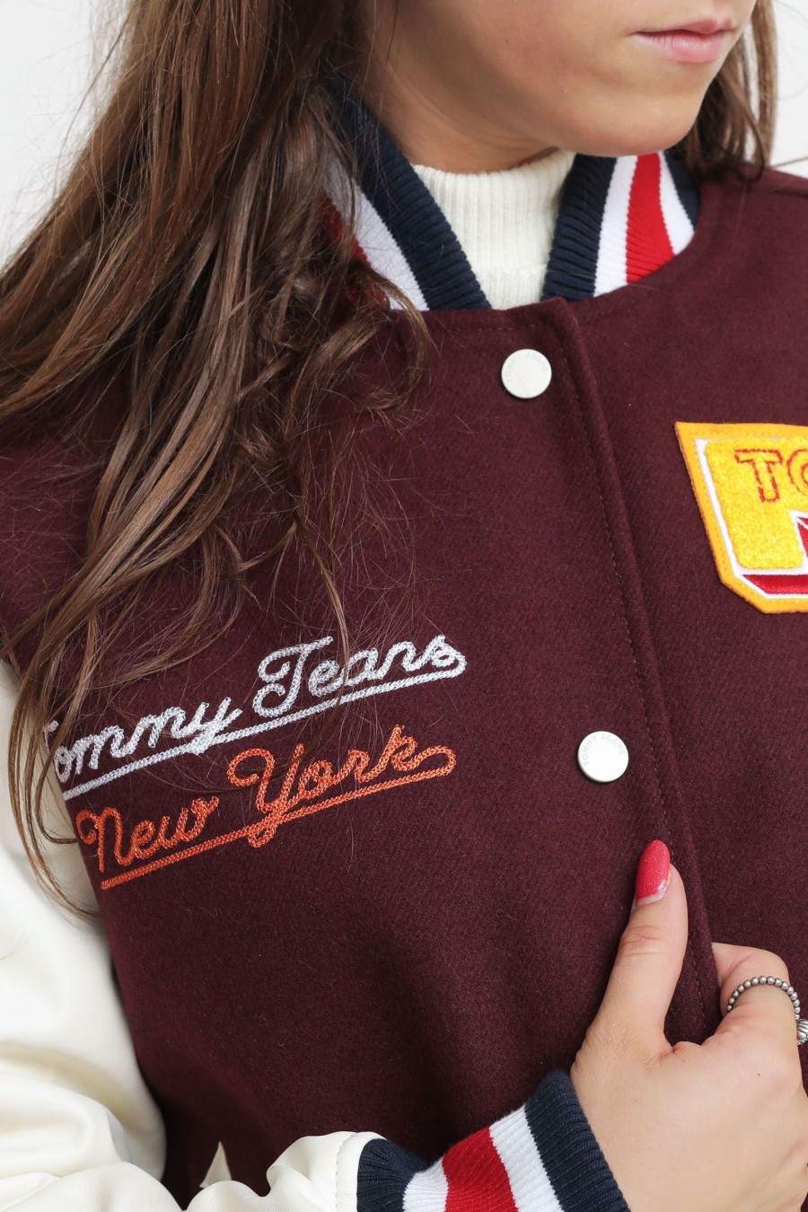 Donna tommy hilfiger Giacche | Tjw Letterman Jacket - Deep Rouge Multi