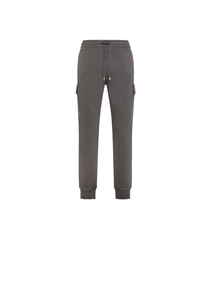 Uomo sun68 Pantaloni Felpa | Cargo Pant Garment Dye Cotton Fl - Inchiostro