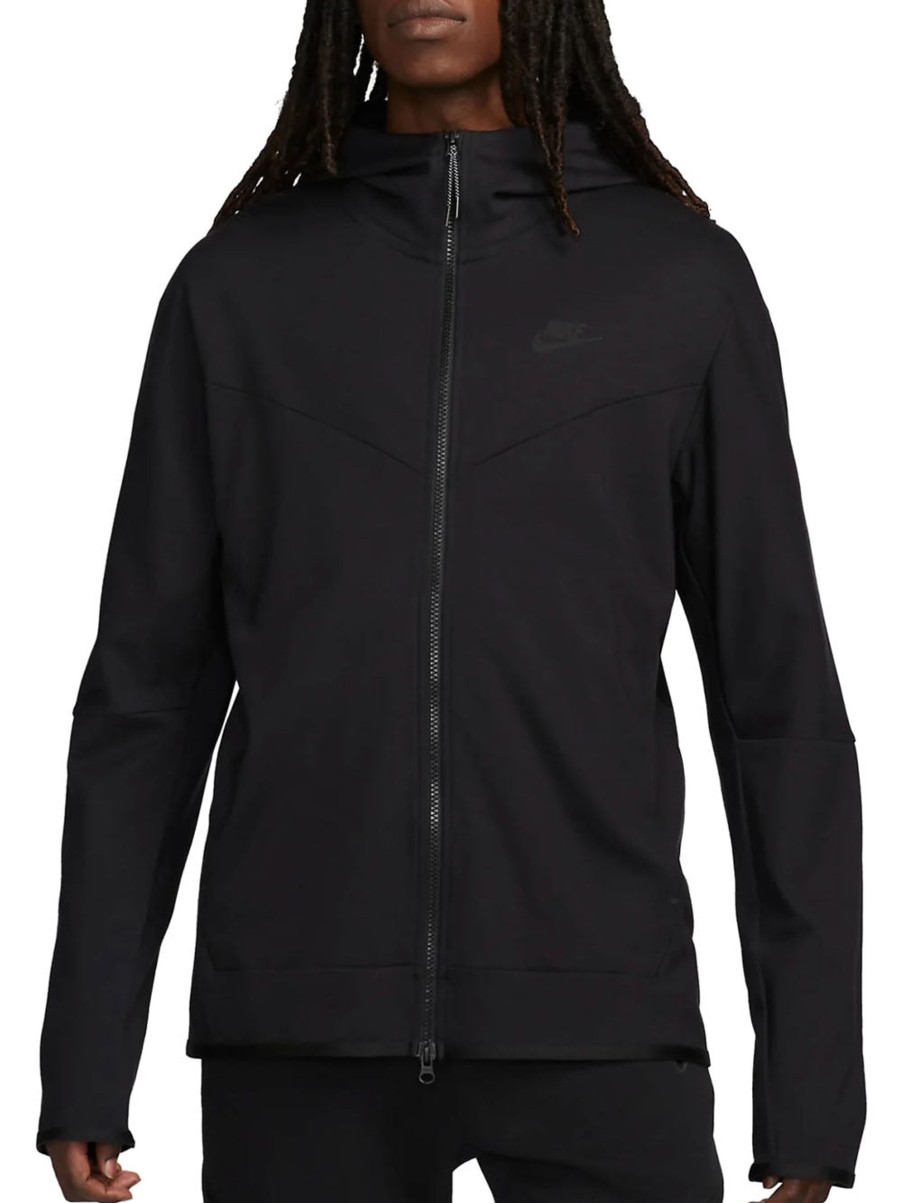 Uomo nike Felpe | Men'S Full Zip Hoodie Tech Fleece Lightweight Black - Black