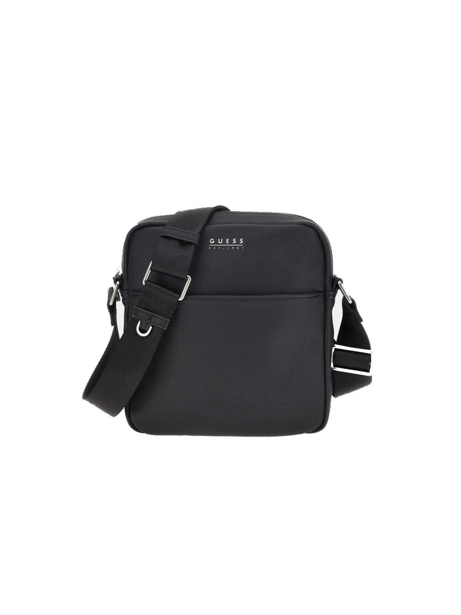 Uomo guess Borse | Fidenza Top Zip Crossbody Flat - Black