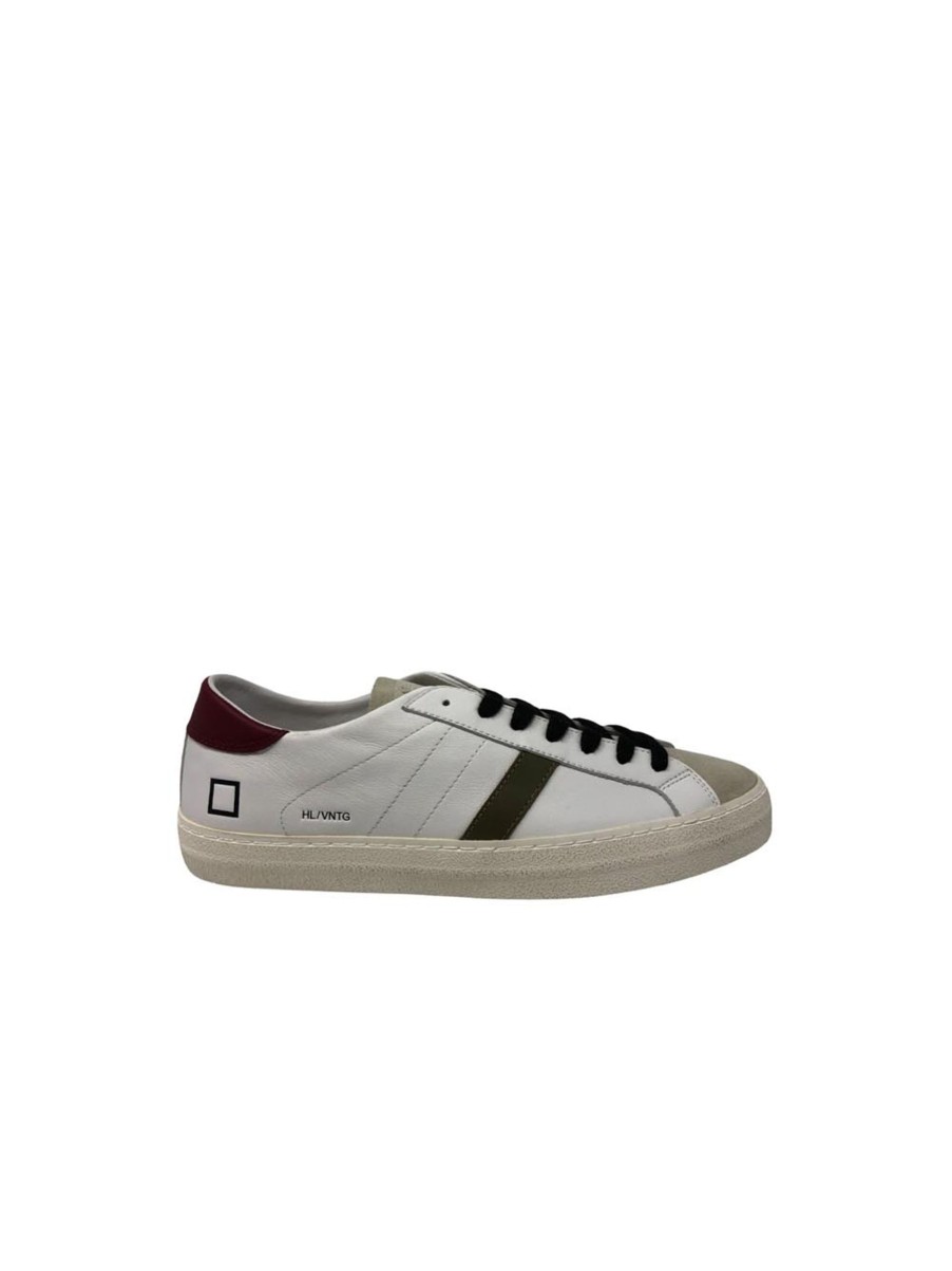 Scarpe d.a.t.e. | Hill Low Vintage Calf White-Bordeux