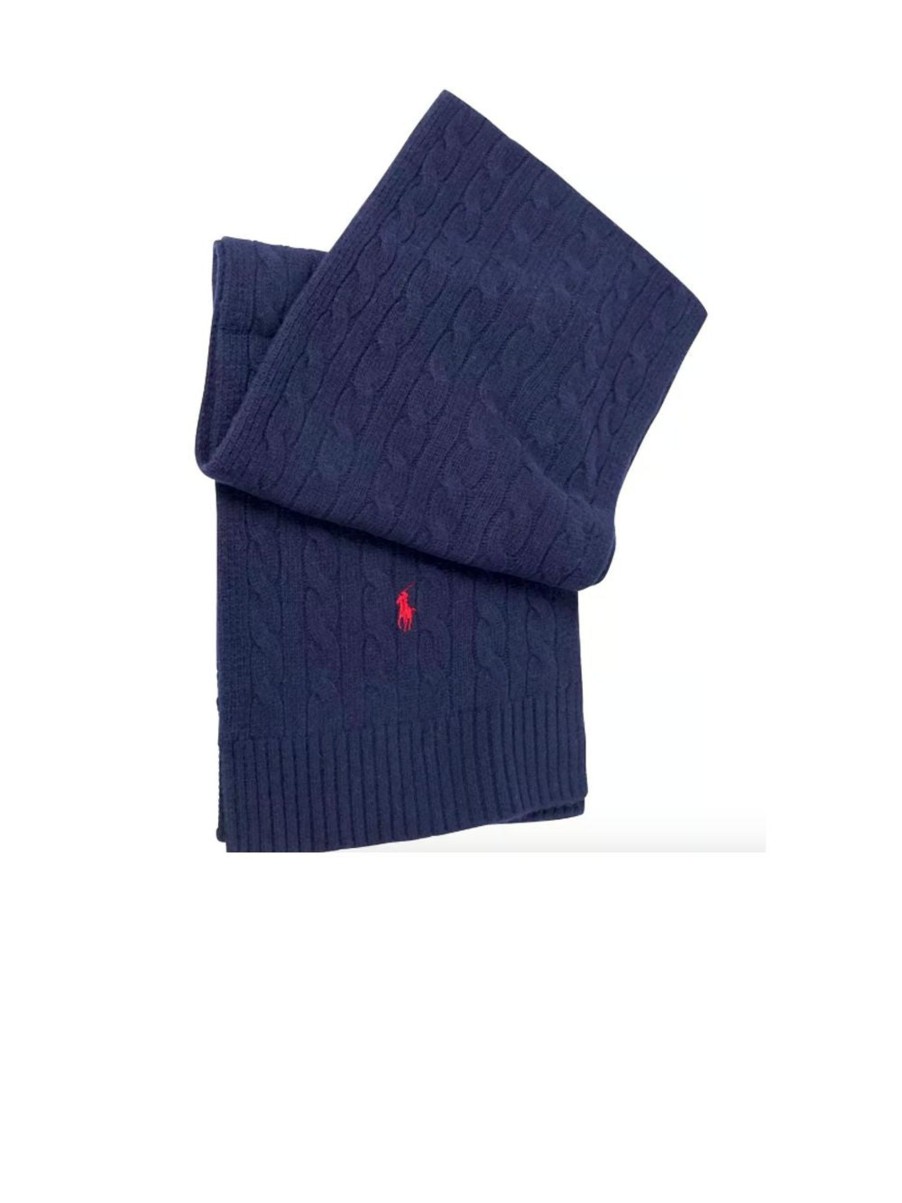 Uomo polo ralph lauren Sciarpe | Classic Cable Scarf Oblong - Newport Navy