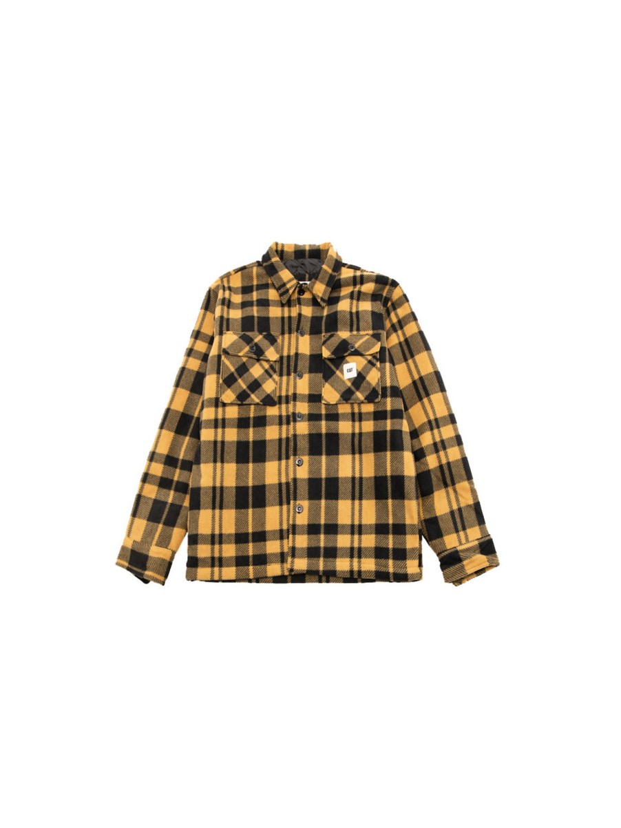 Uomo Caterpillar Camicie | Plaid Shacket - Yellow Check