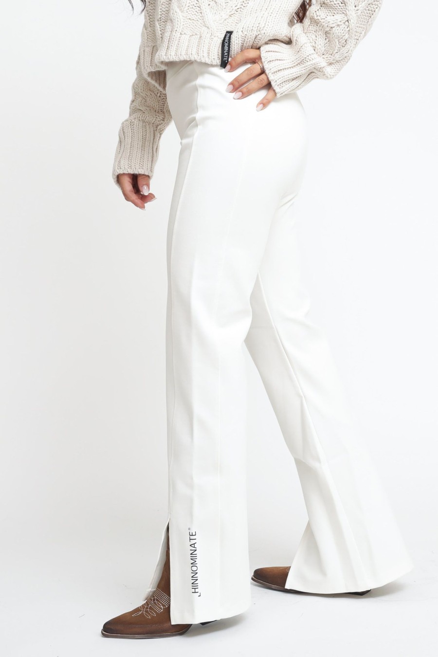 Donna Hinnominate Leggings | Leggings In Punto Milano - Bianco Burro