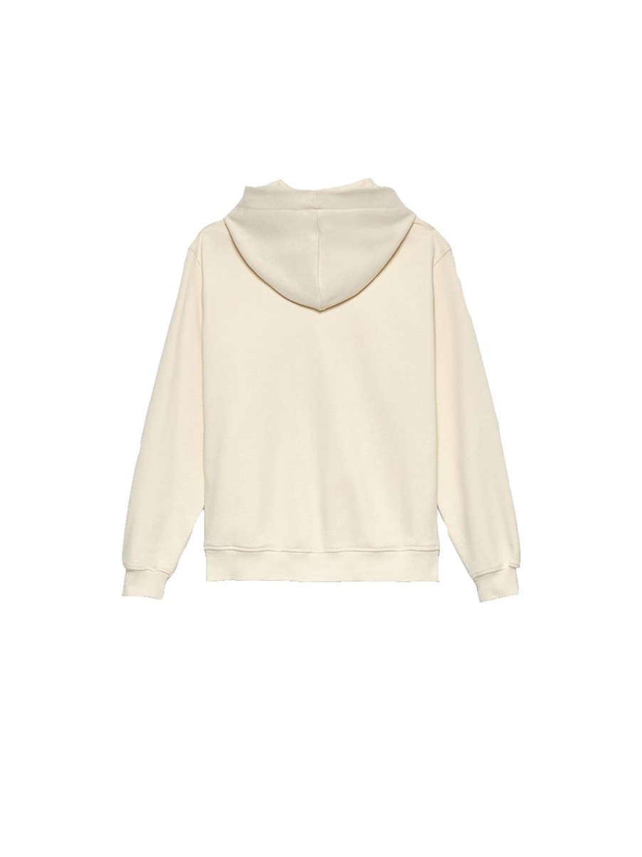 Donna Hinnominate Felpe | Felpa Cappuccio All Zip Con Stampa - Bianco Burro