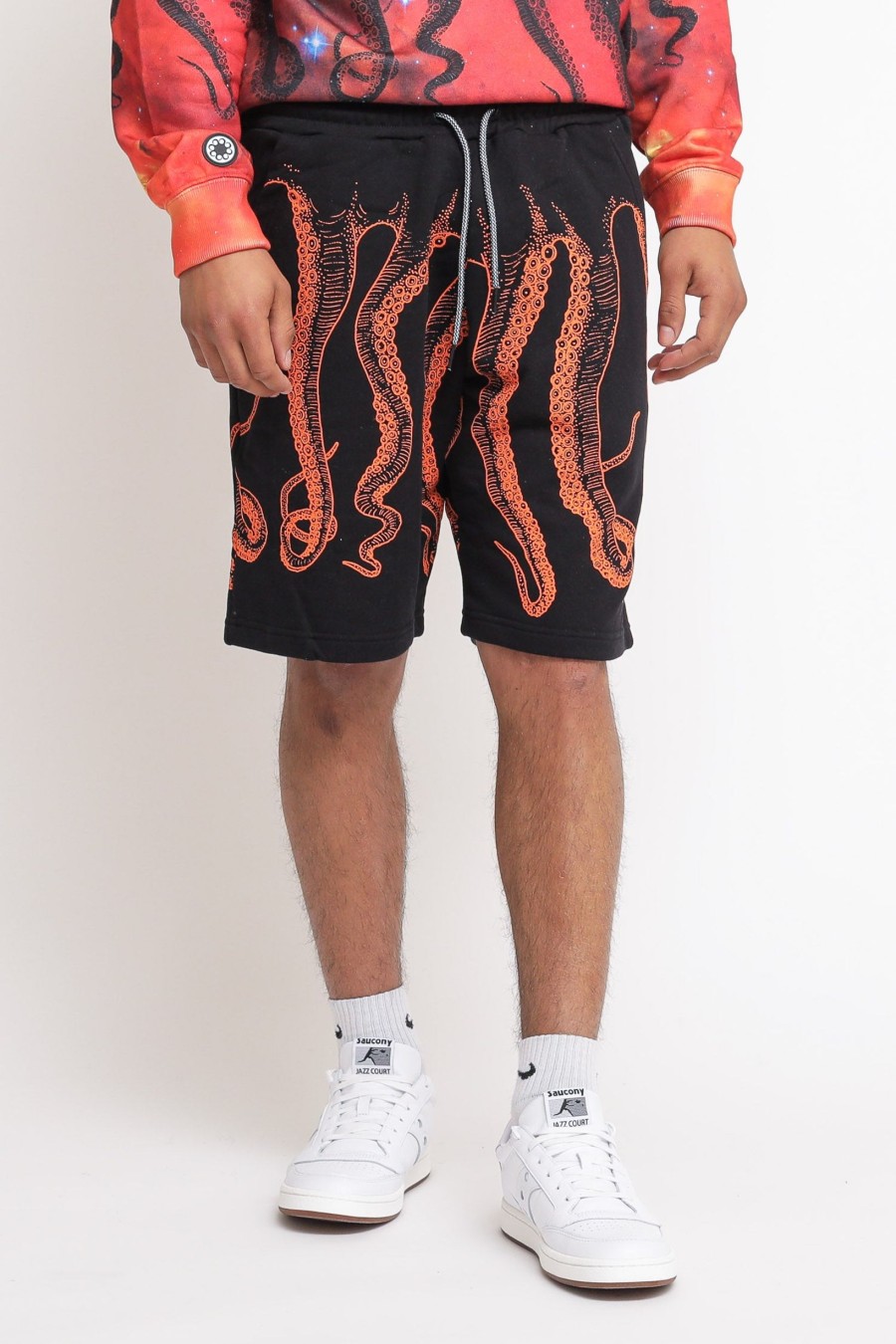 Uomo Octopus Shorts | Outline Sweatshort - Black