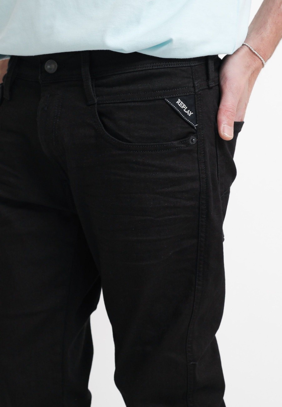 Uomo replay Pantaloni Jeans | Pantalone Jeans - Nero