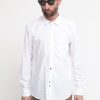 Uomo berna Camicie | Camicia Unita Taschino Rotto - Bianco