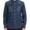 Uomo replay Camicie | Camicia Western In Denim - Dark Blue