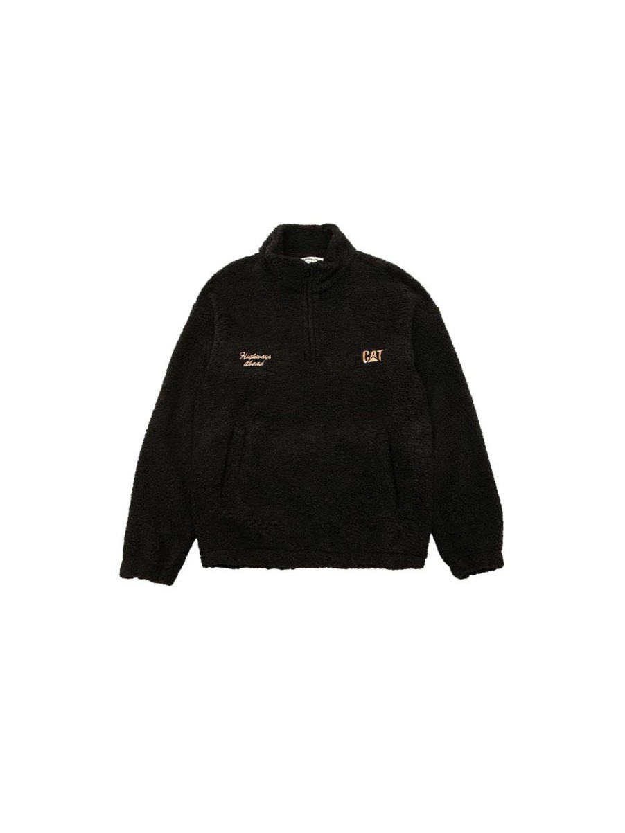 Uomo Caterpillar Giubbotti | Half Zip Sherpa - Black