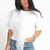 Donna susy mix T-Shirt | T-Shirt Manica Farfalla - Panna