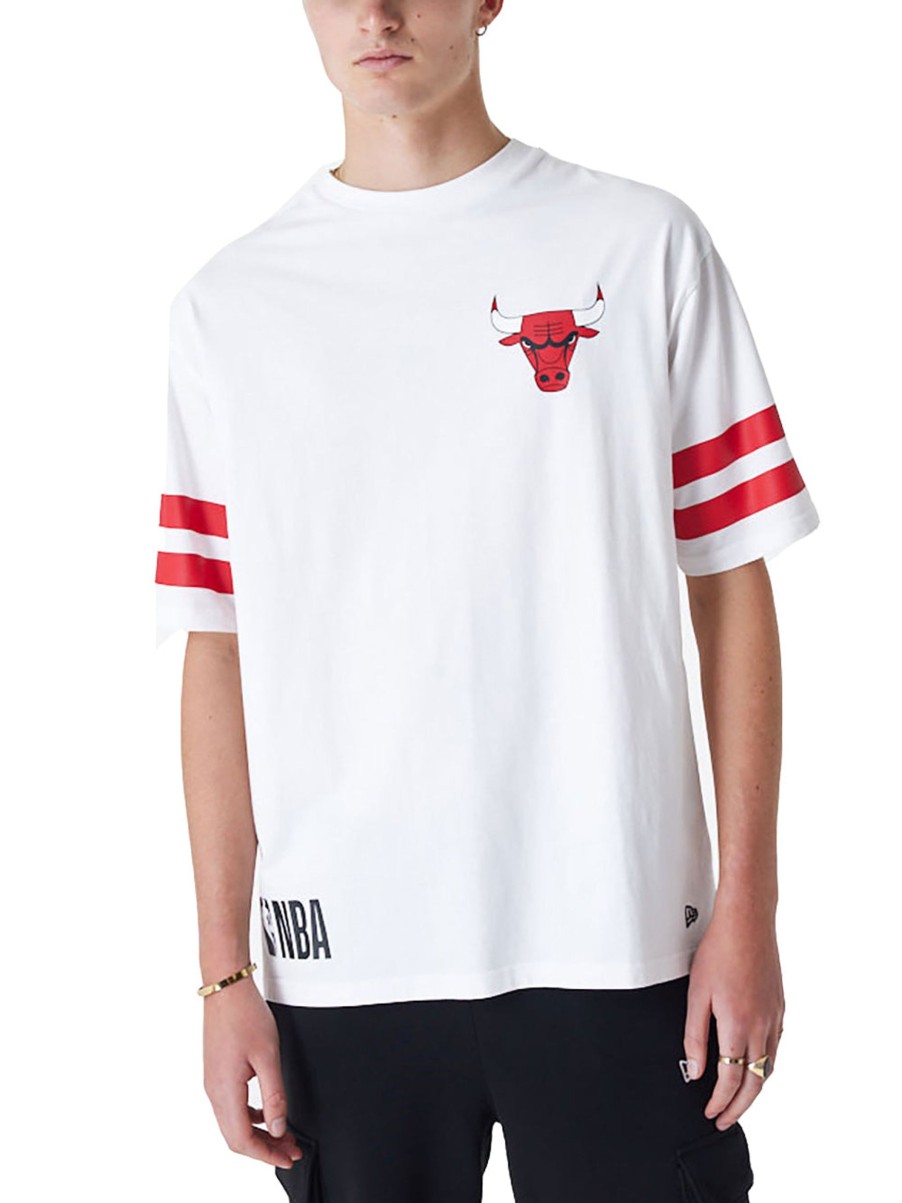 Uomo New Era T-Shirt | T-Shirt Oversize Chicago Bulls Nba Arch Graphic - Bianco