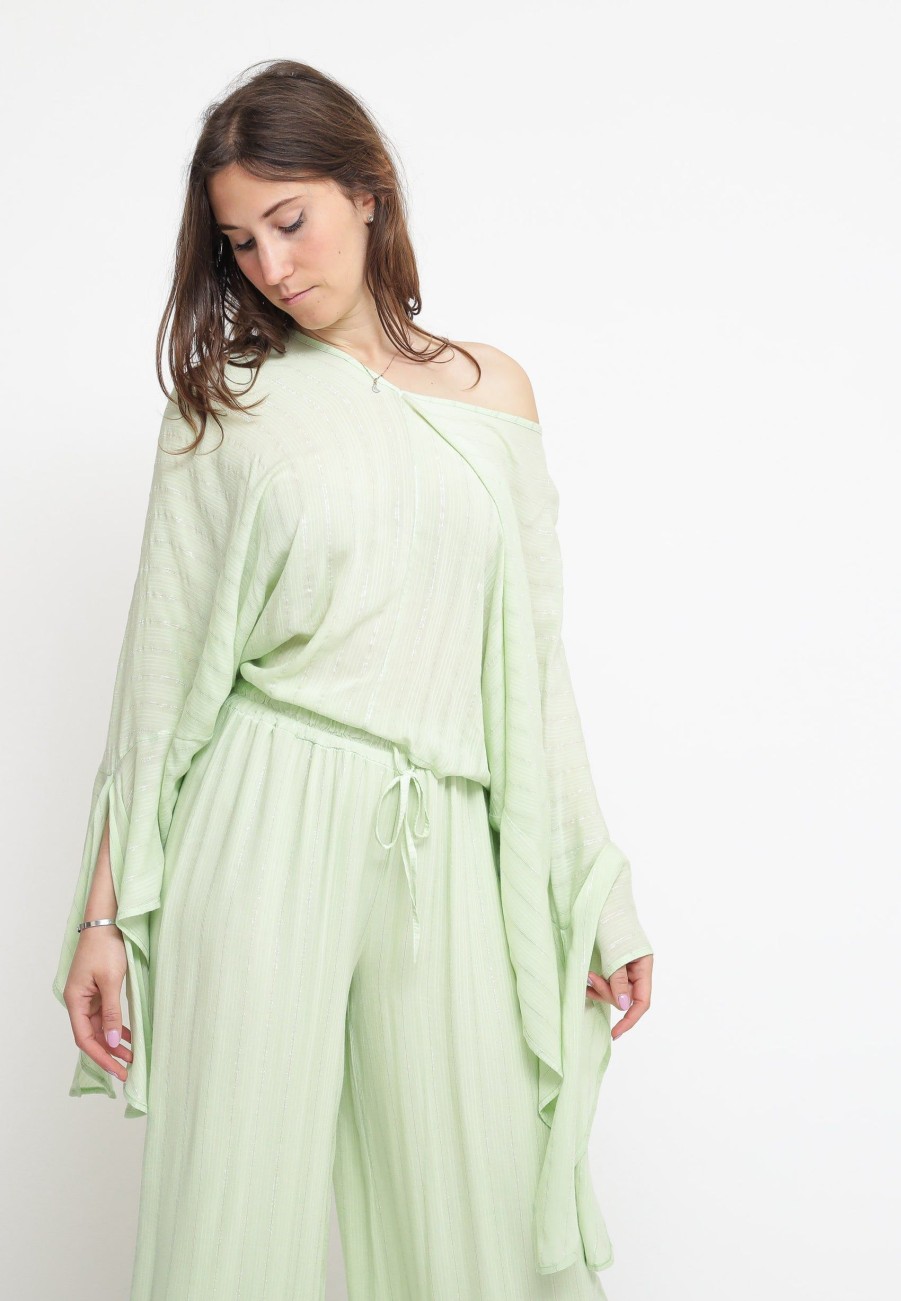 Donna Have One Bluse | Blusa Manica Pipistrello - Ice Green