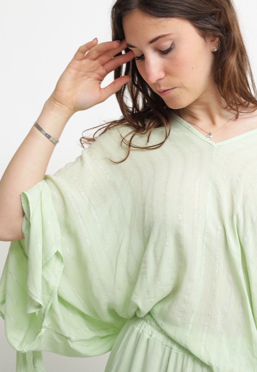 Donna Have One Bluse | Blusa Manica Pipistrello - Ice Green