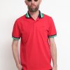 Uomo sun68 Polo | Polo Collar Multistripes El - Rosso Fuoco